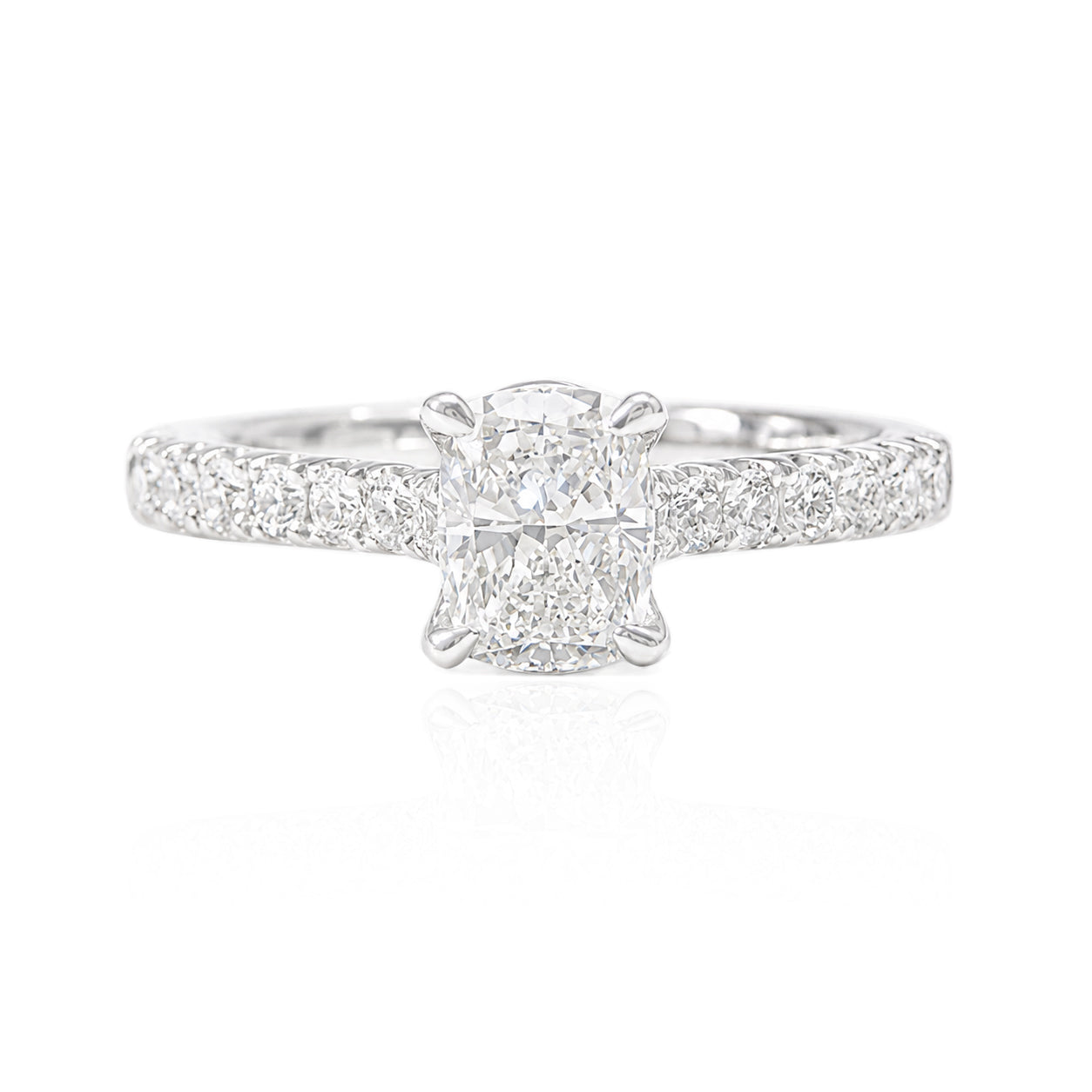 天然ダイヤモンドリング 1.018ct Oval 18KWG 画像