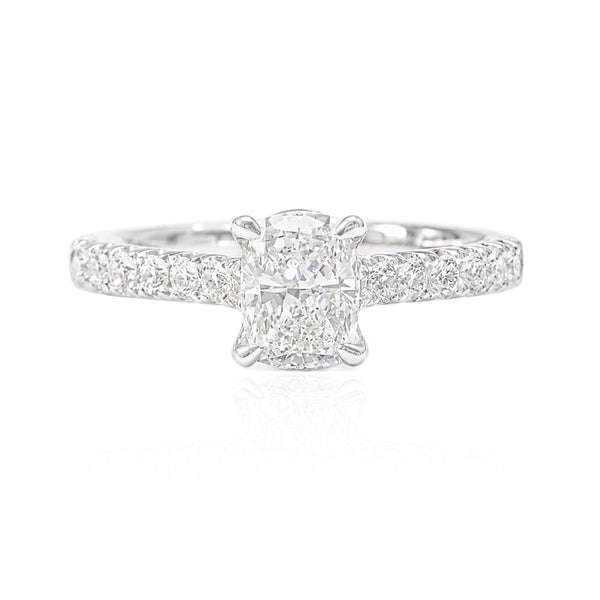 18KWG 無色F 天然ダイヤモンドリング 1.018ct オーバルカット – ヴァイス