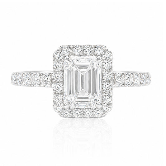 天然ダイヤモンドリング 1.073ct Emerald 18KWG 画像