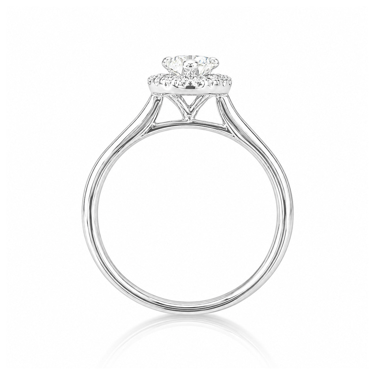天然ダイヤモンドリング 1.099ct Marquise 18KWG 横画像