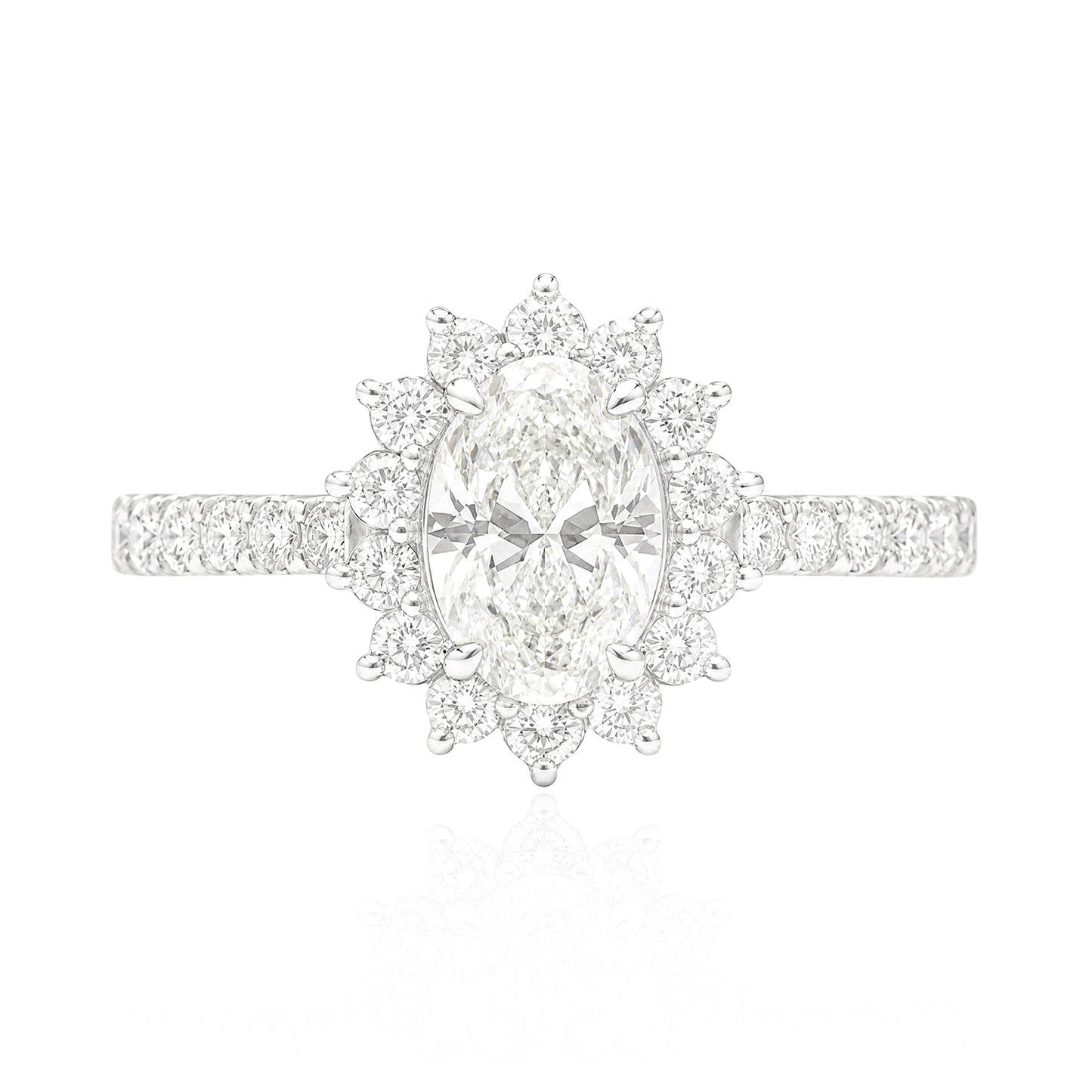 天然ダイヤモンドリング 1.144ct Oval 18KWG 画像