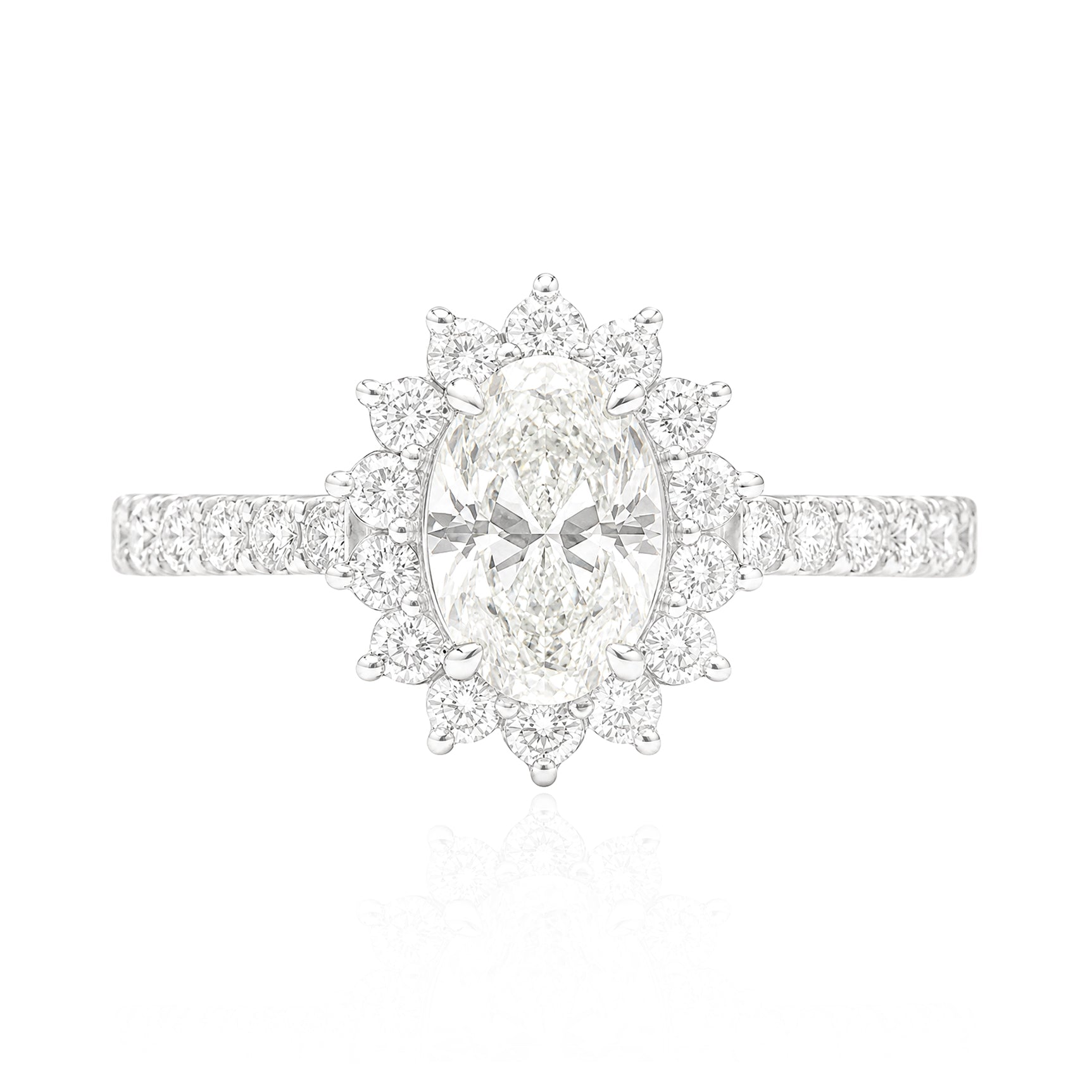 天然ダイヤモンドリング 1.144ct Oval 18KWG 画像