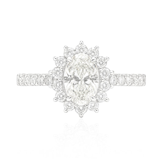 天然ダイヤモンドリング 1.144ct Oval 18KWG 画像
