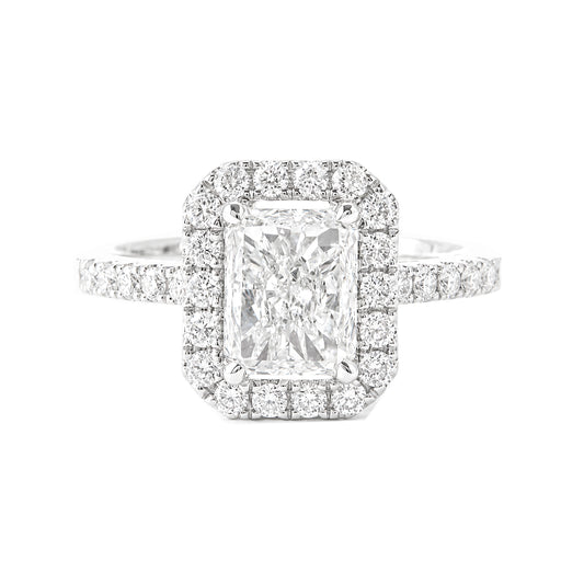 天然ダイヤモンドリング 1.23ct Radiant 18KWG 画像