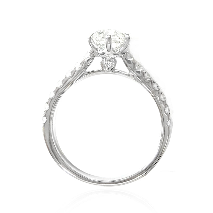 天然ダイヤモンドリング 1.275ct Hexagon 18KWG 横画像