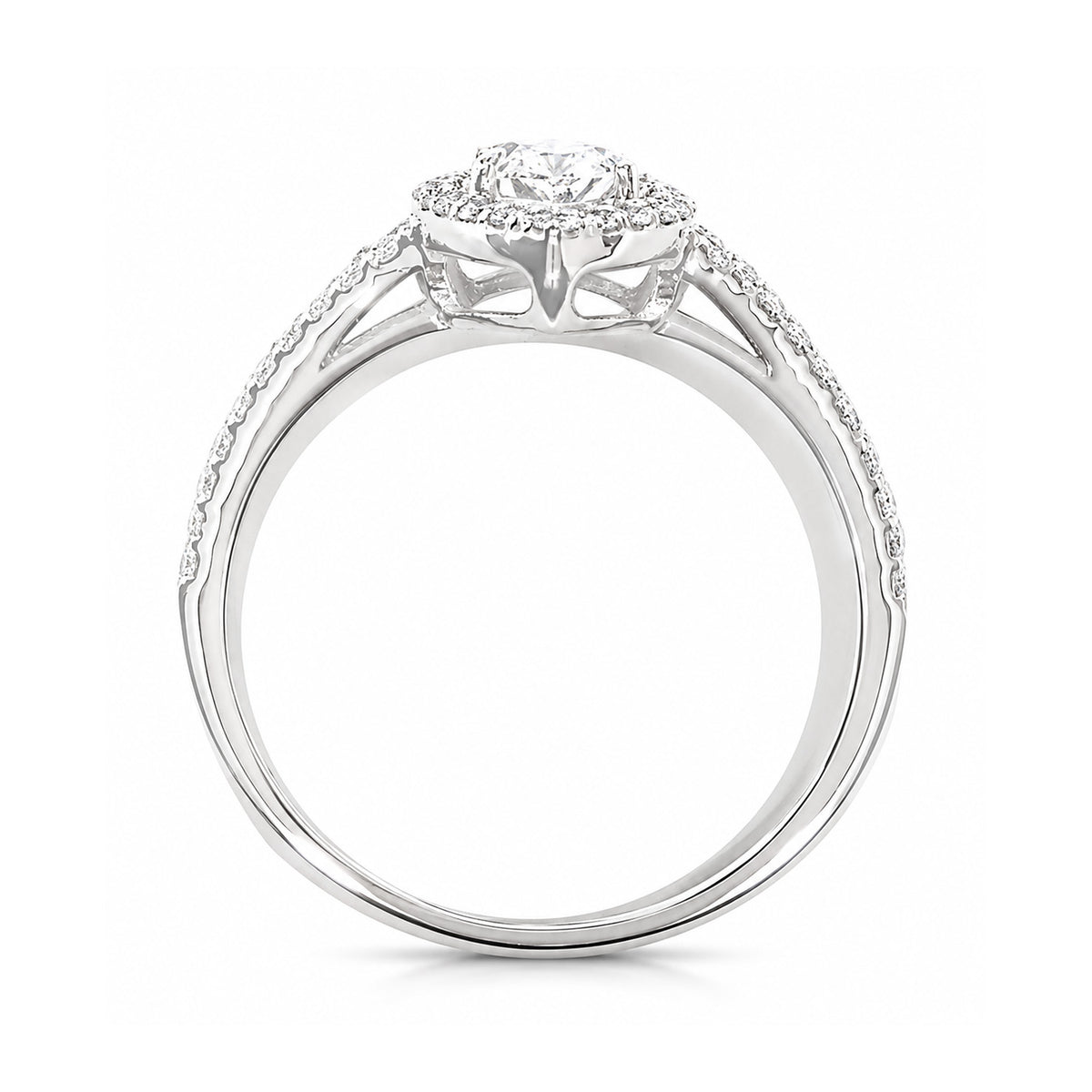 天然ダイヤモンドリング 1.317ct Marquise 18KWG 横画像