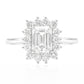 天然ダイヤモンドリング 1.35ct Emerald 18KWG 画像
