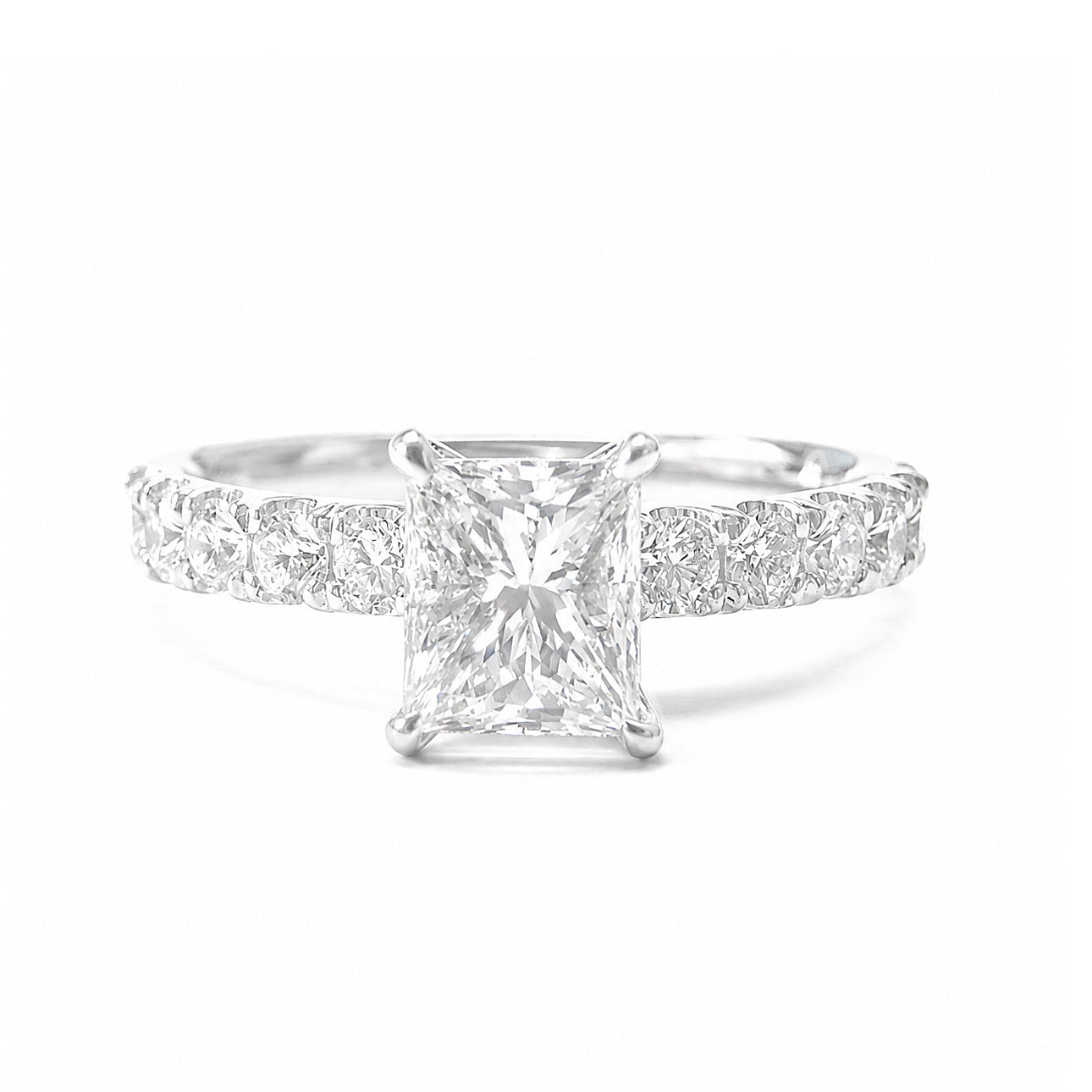 天然ダイヤモンドリング 1.361ct Princess 18KWG 画像