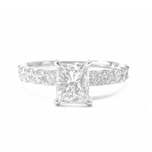 天然ダイヤモンドリング 1.361ct Princess 18KWG 画像