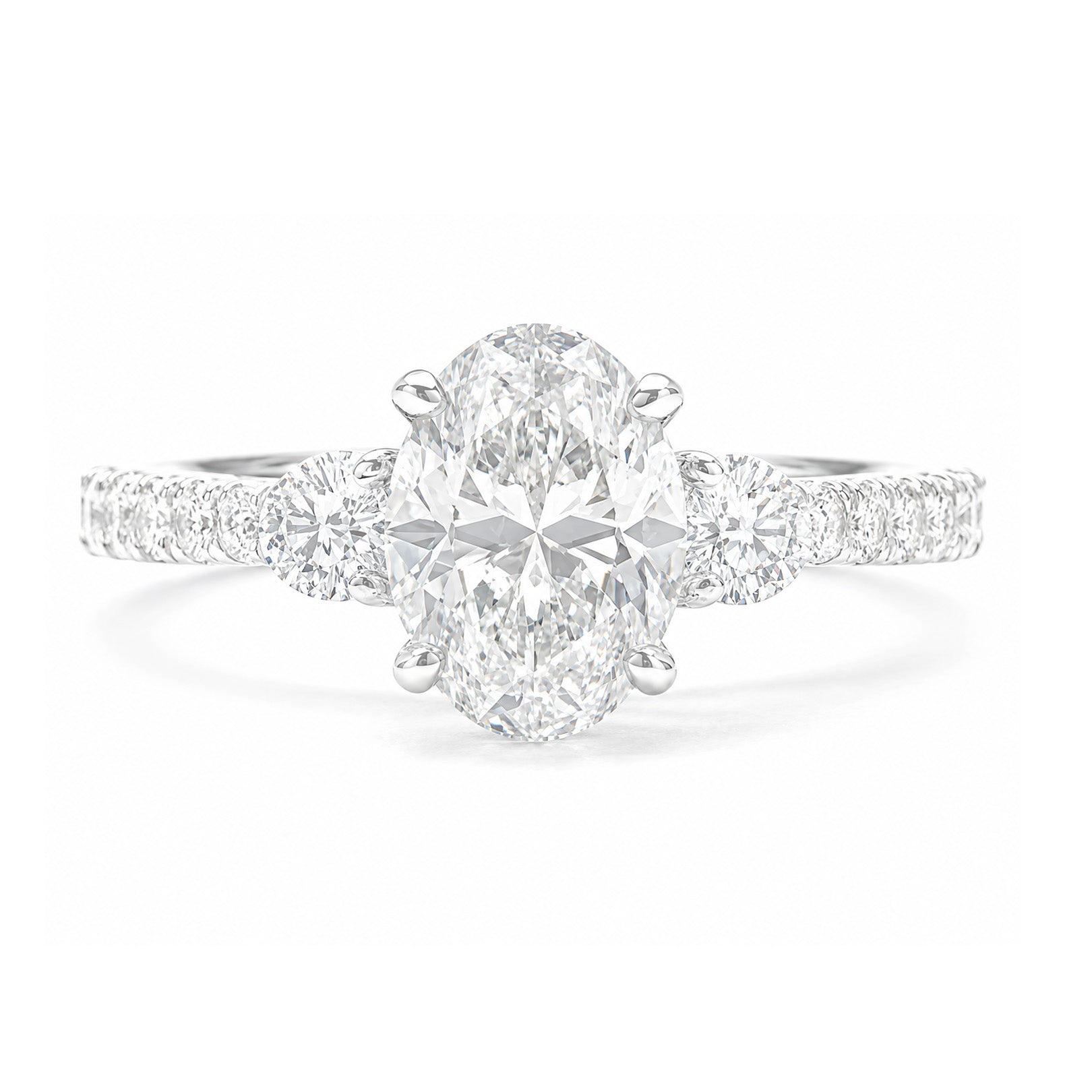 天然ダイヤモンドリング 1.374ct Oval 18KWG 画像