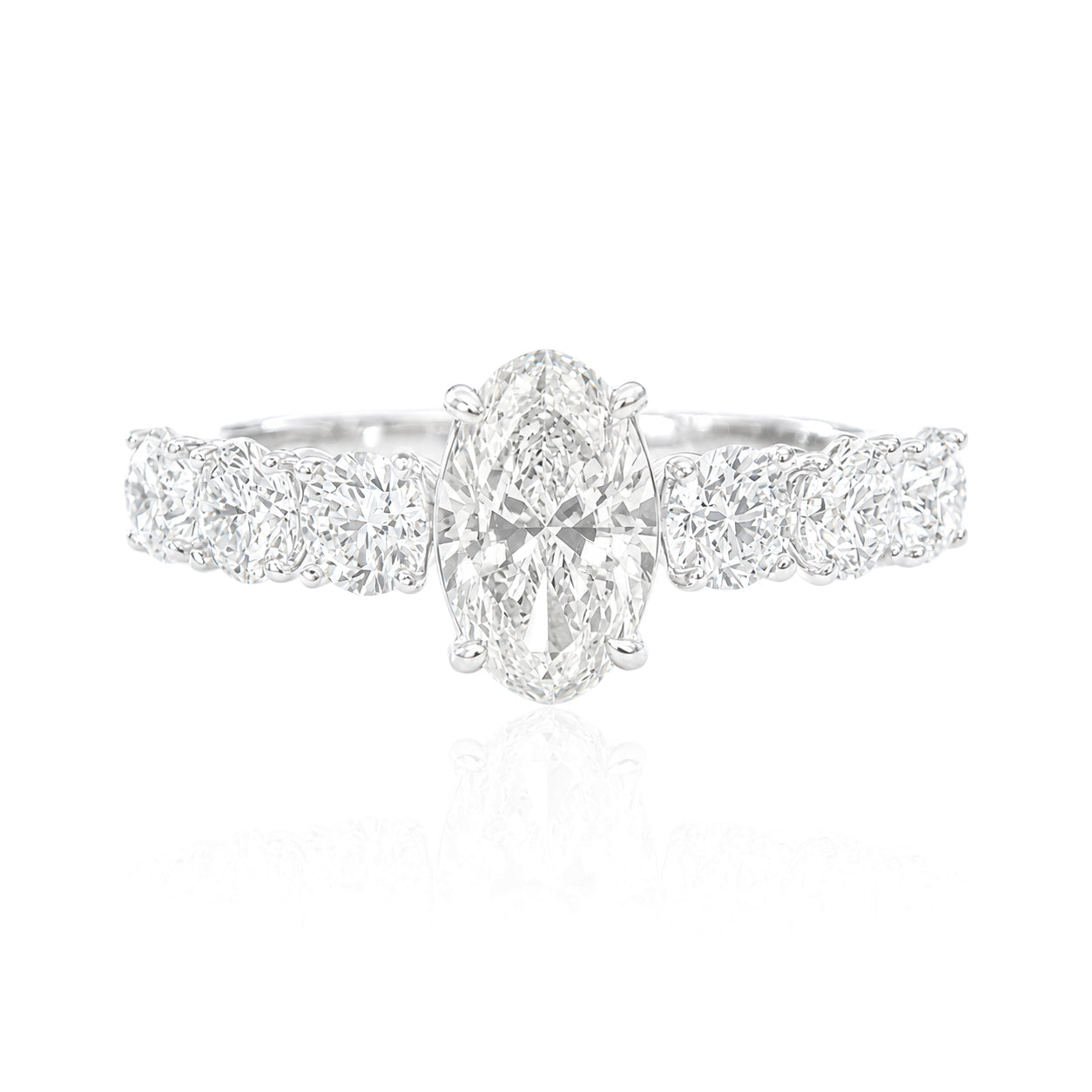天然ダイヤモンドリング 1.649ct Oval 18KWG 画像