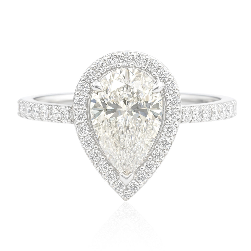 18K Pear-cut Faint Yellow Diamond Ring - 1.824ct