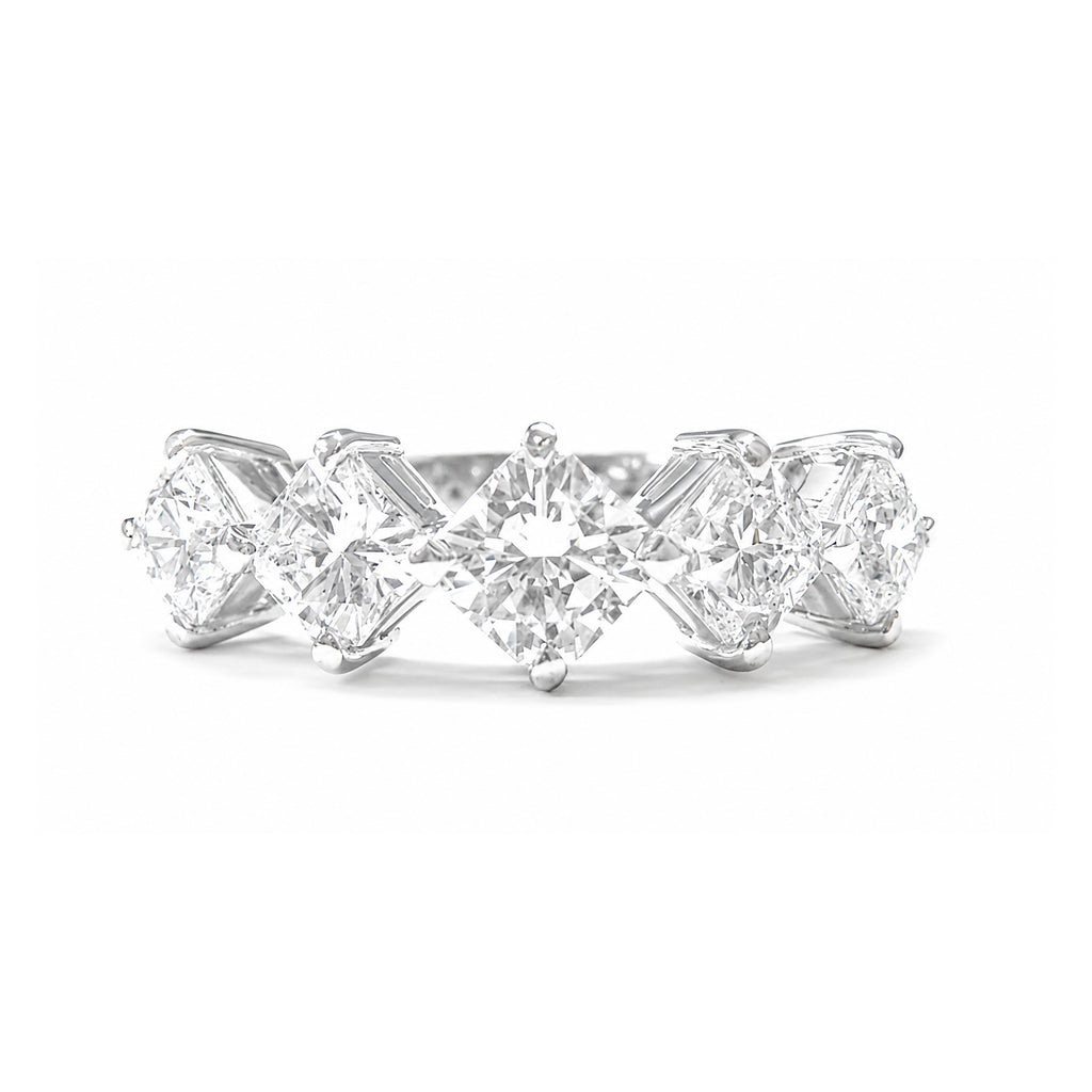 PT900 Colorless D-E Natural Diamond Ring 1.914ct Princess Cut