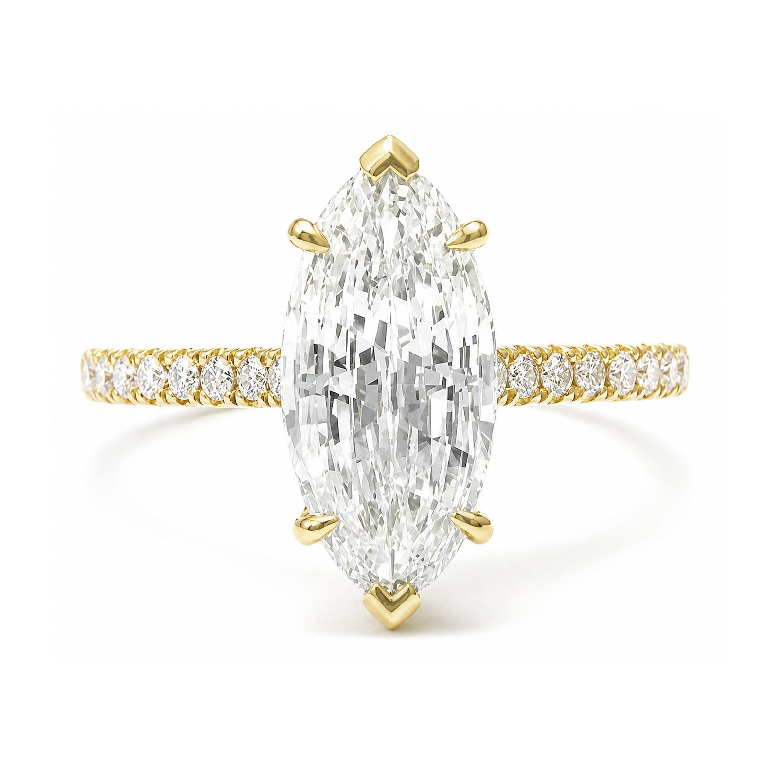 天然ダイヤモンドリング 2.291ct Marquise 18KYG 画像