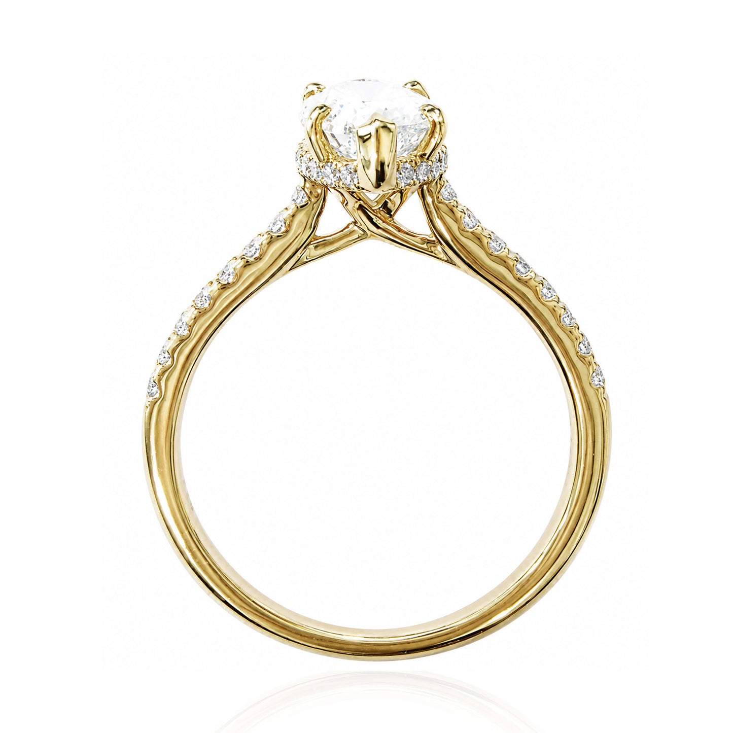 天然ダイヤモンドリング 2.291ct Marquise 18KYG 横画像