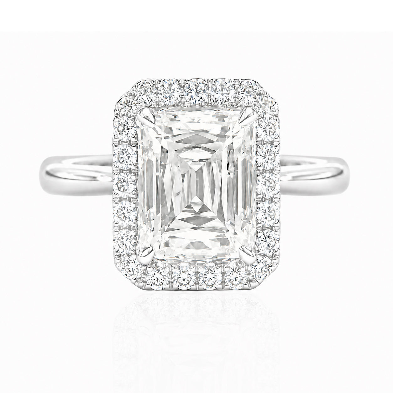 天然ダイヤモンドリング 2.371ct Emerald 18KWG 画像
