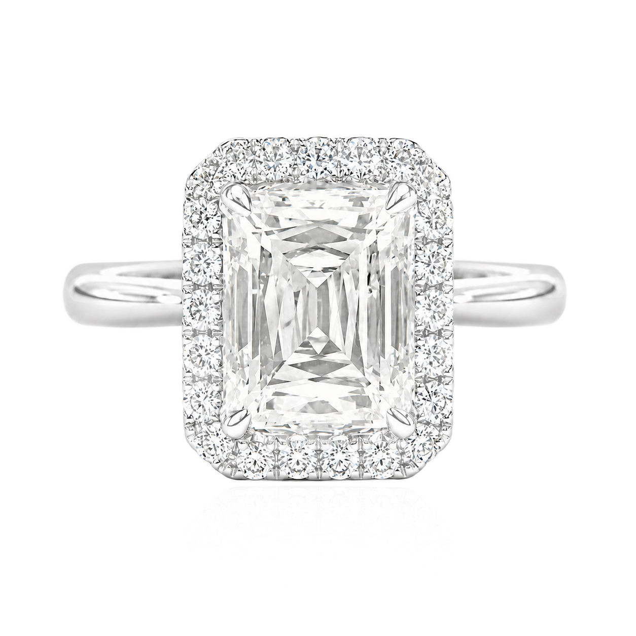 天然ダイヤモンドリング 2.371ct Emerald 18KWG 画像