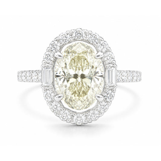 天然ダイヤモンドリング 2.39ct Oval 18KWG 画像