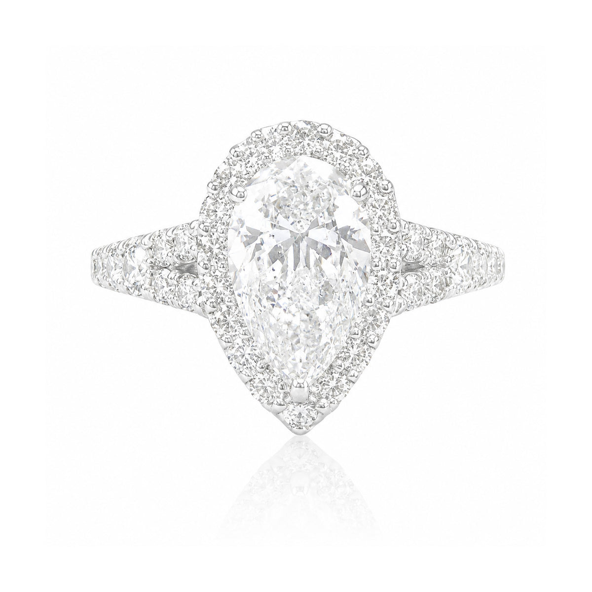 天然ダイヤモンドリング 2.601ct Pear PT950 画像