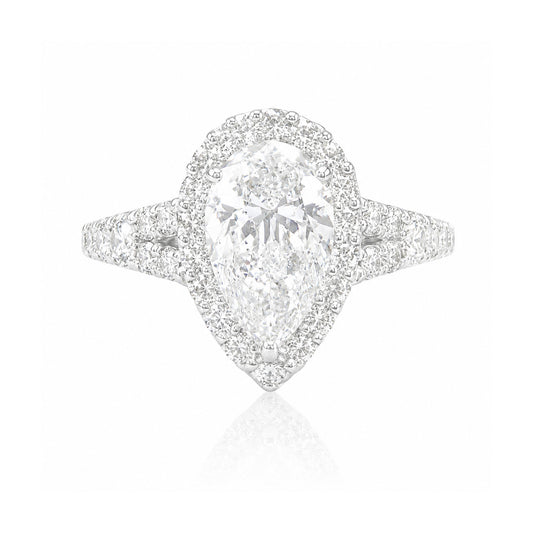 天然ダイヤモンドリング 2.601ct Pear PT950 画像