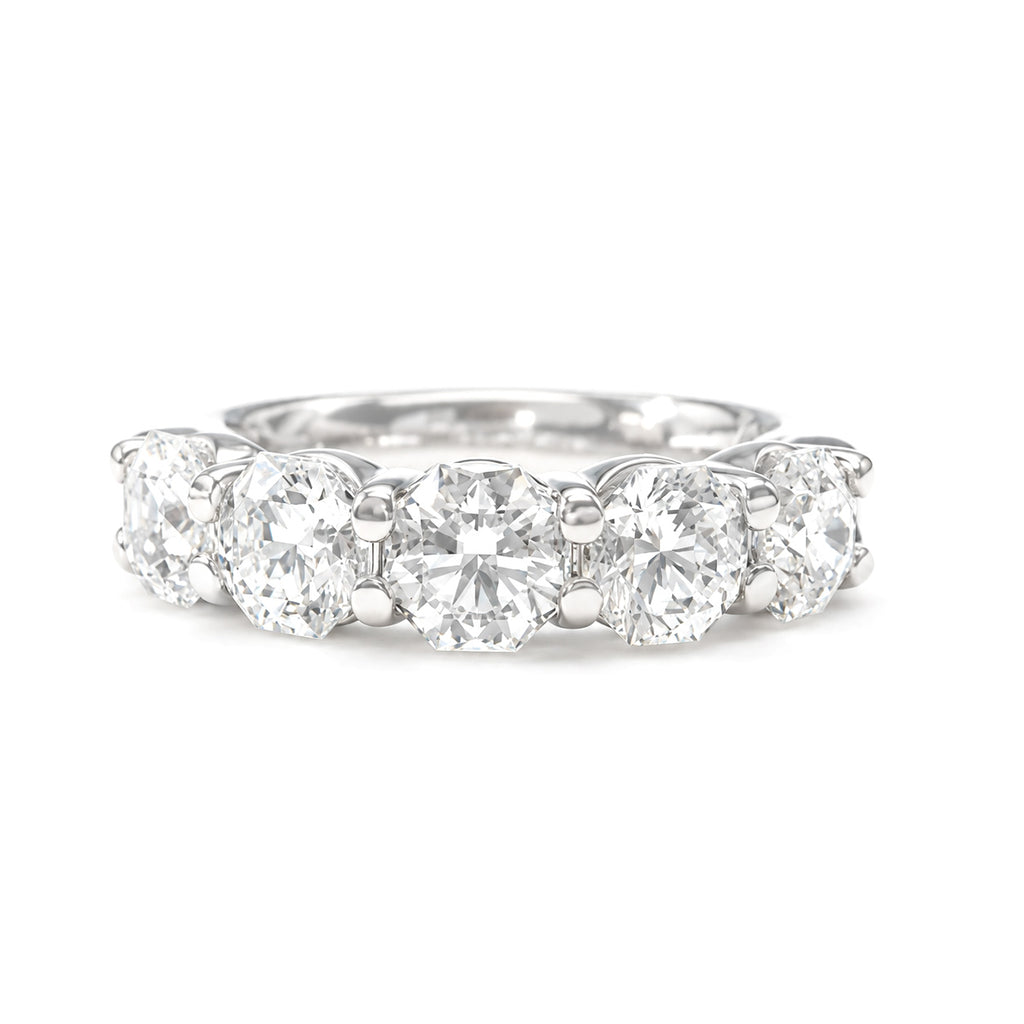 18KWG Colorless D-F Natural Diamond Eternity Ring Octagon Cut 2.716ct