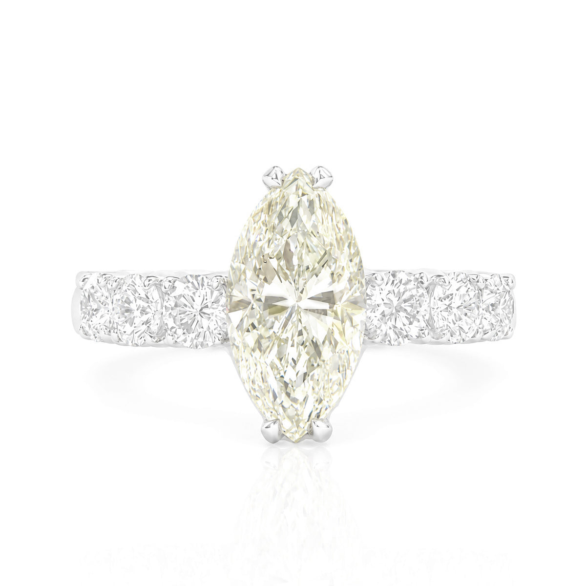 天然ダイヤモンドリング 2.852ct Marquise 18KWG 画像