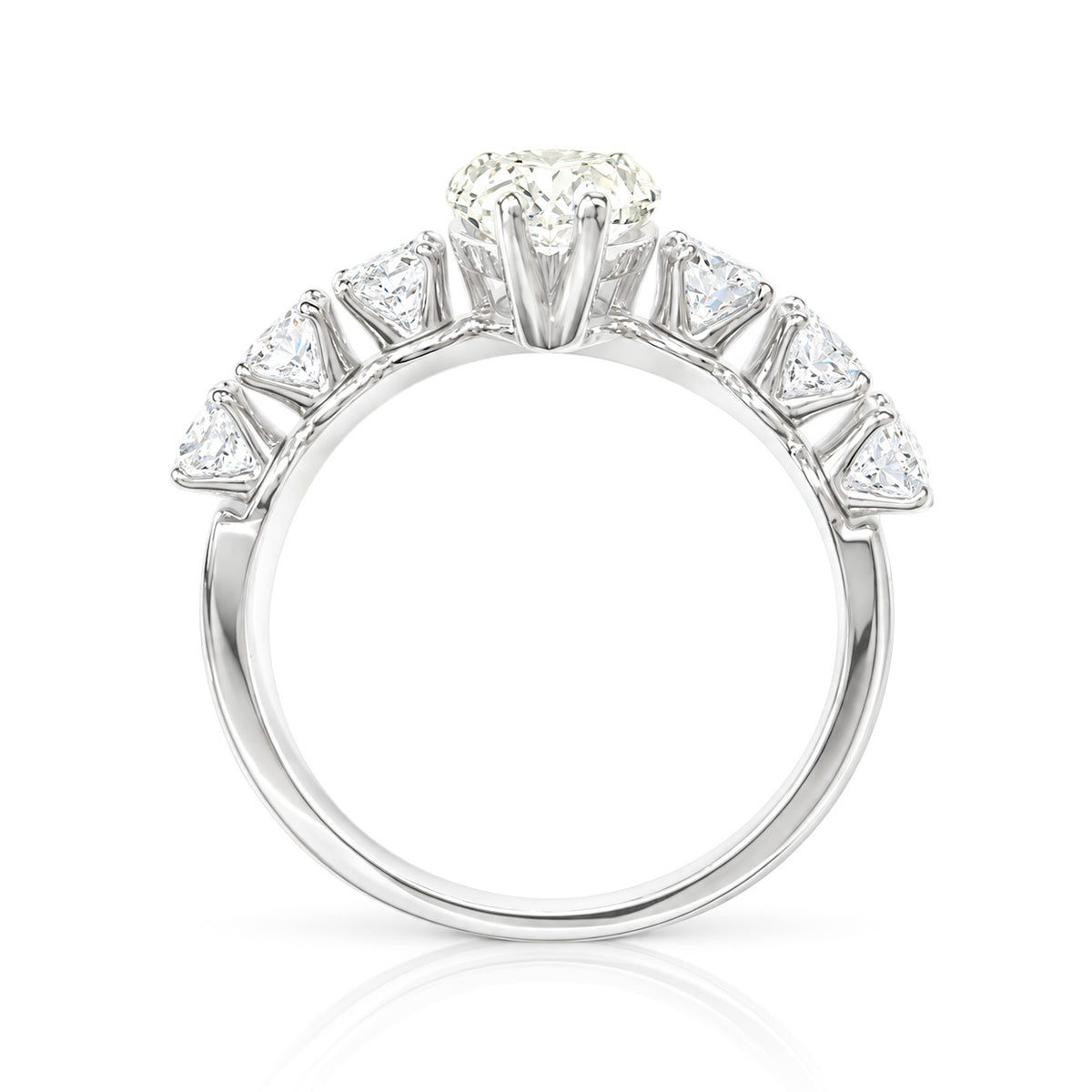 天然ダイヤモンドリング 2.852ct Marquise 18KWG 横画像
