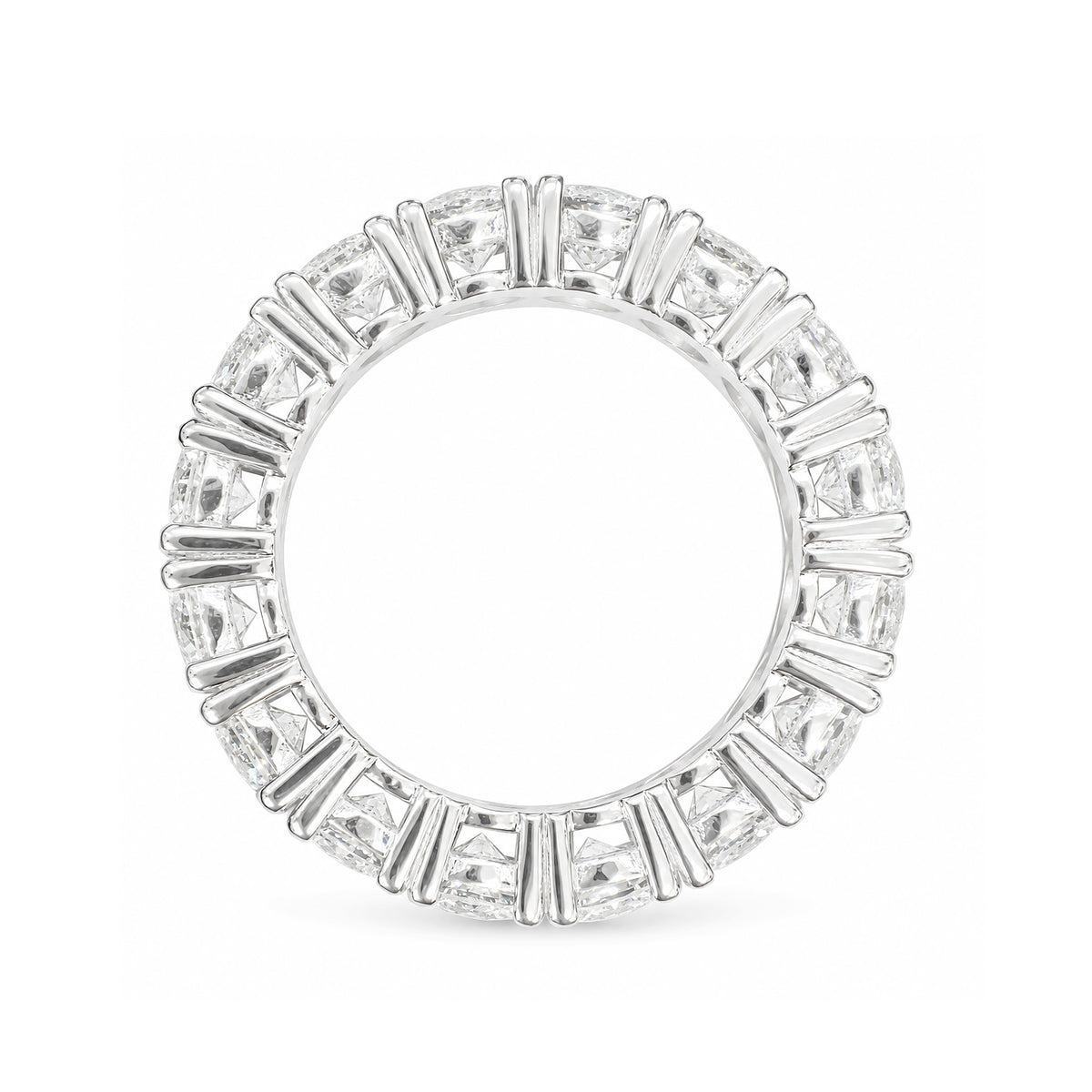 天然ダイヤモンドリング 3.83ct Round 18KWG 横画像