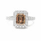 天然ダイヤモンドリング Brown 2.106ct Emerald 18KWG 画像