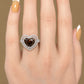 天然ダイヤモンドリング Brown 5.985ct Heart 18KWG 着用