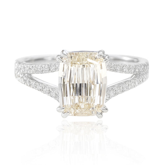 天然ダイヤモンドリング フェイントブラウン ラディアント SI1 2.368ct 画像