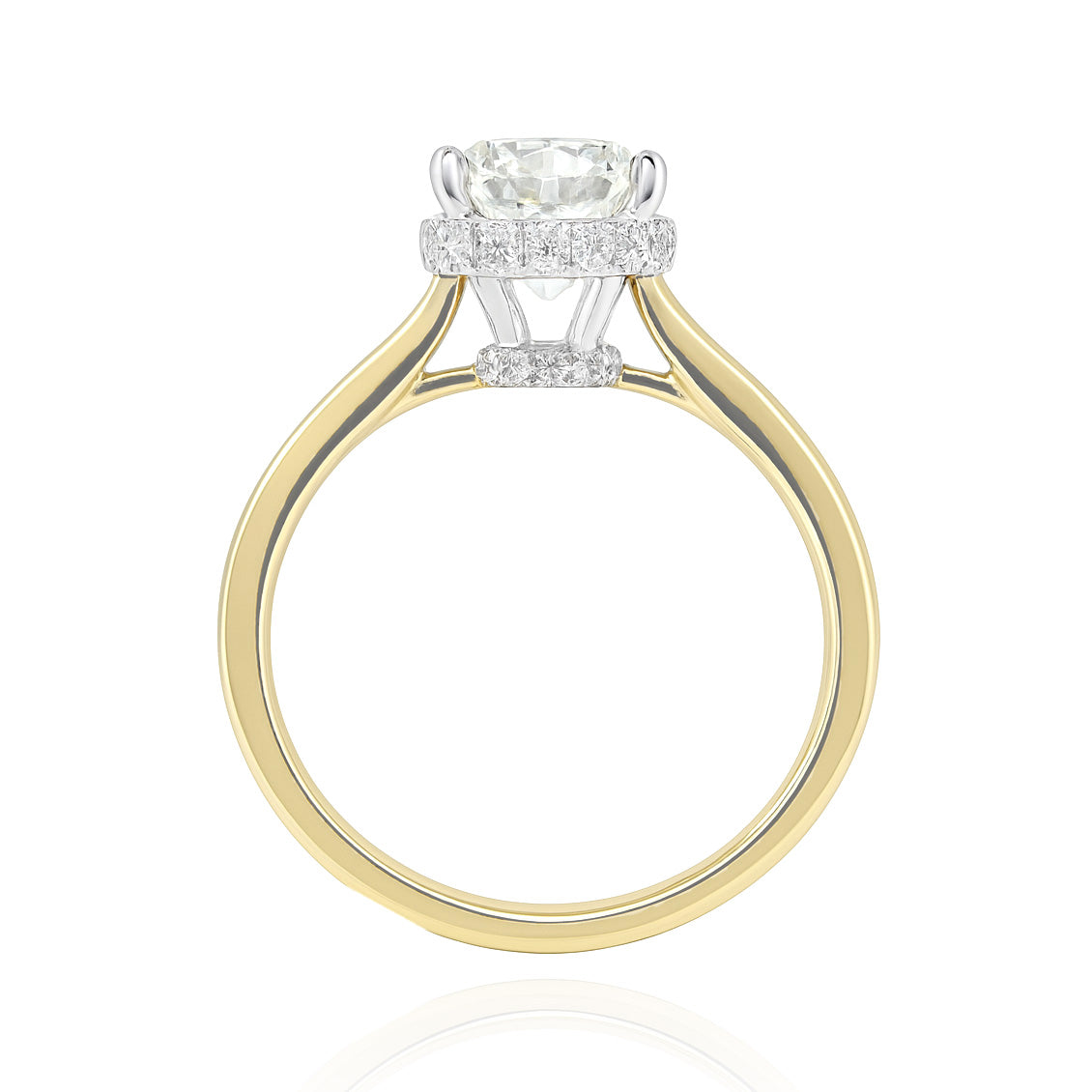 天然ダイヤモンドリング フェイントイエロー ペア SI1 1.44ct  横画像