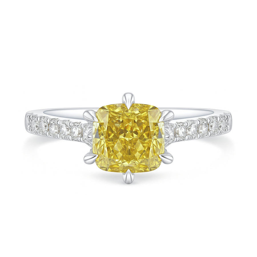 18K イエローダイヤモンドリング 1.264ct Fancy Deep Yellow SI2 