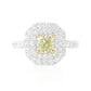 天然ダイヤモンドリング Fancy Light Green Yellow 0.771ct SI2 Radiant 画像