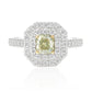 天然ダイヤモンドリング Fancy Light Green Yellow 0.771ct SI2 Radiant 画像