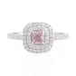 天然ダイヤモンドリング Fancy Purplish Pink 0.64ct Cushion 画像