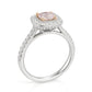 天然ダイヤモンドリング Fancy Purplish Pink 0.64ct Cushion 横画像