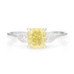 天然ダイヤモンドリング ファンシーイエロー クッション SI1 0.912ct 画像