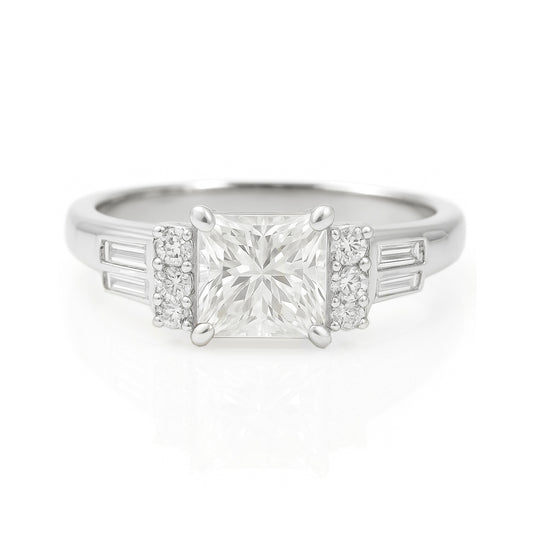 天然ダイヤモンドリング H, 1.112ct VS1 プリンセス 画像