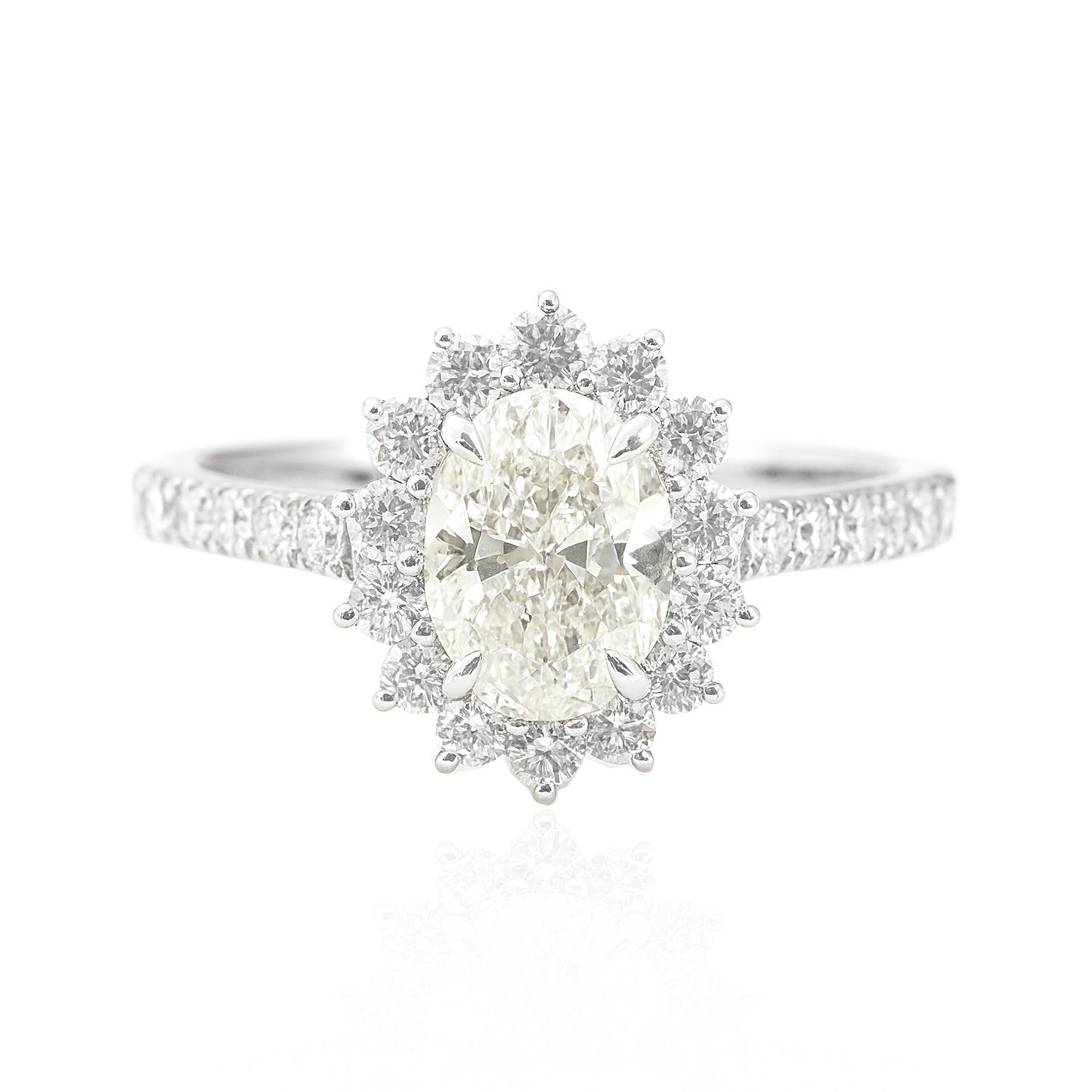 天然ダイヤモンドリング ほぼ無色 1.25ct SI1 オーバル 画像