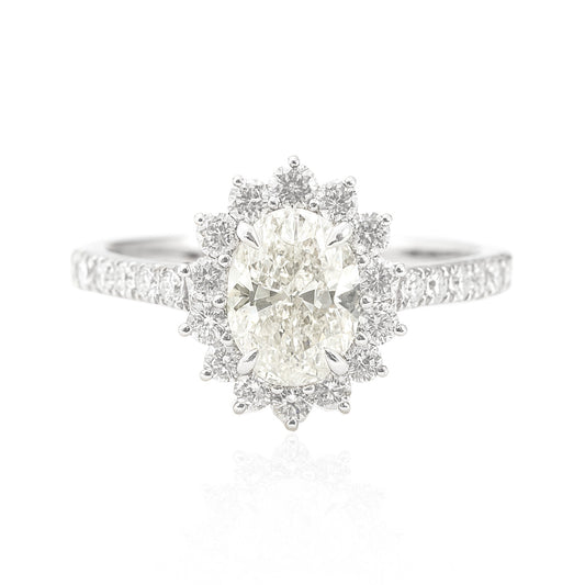 天然ダイヤモンドリング ほぼ無色 1.25ct SI1 オーバル 画像