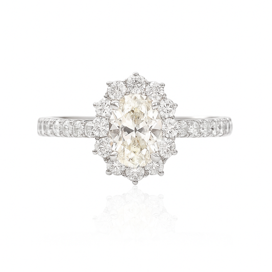 天然ダイヤモンドリング ほぼ無色 1.25ct SI1 オーバル 画像
