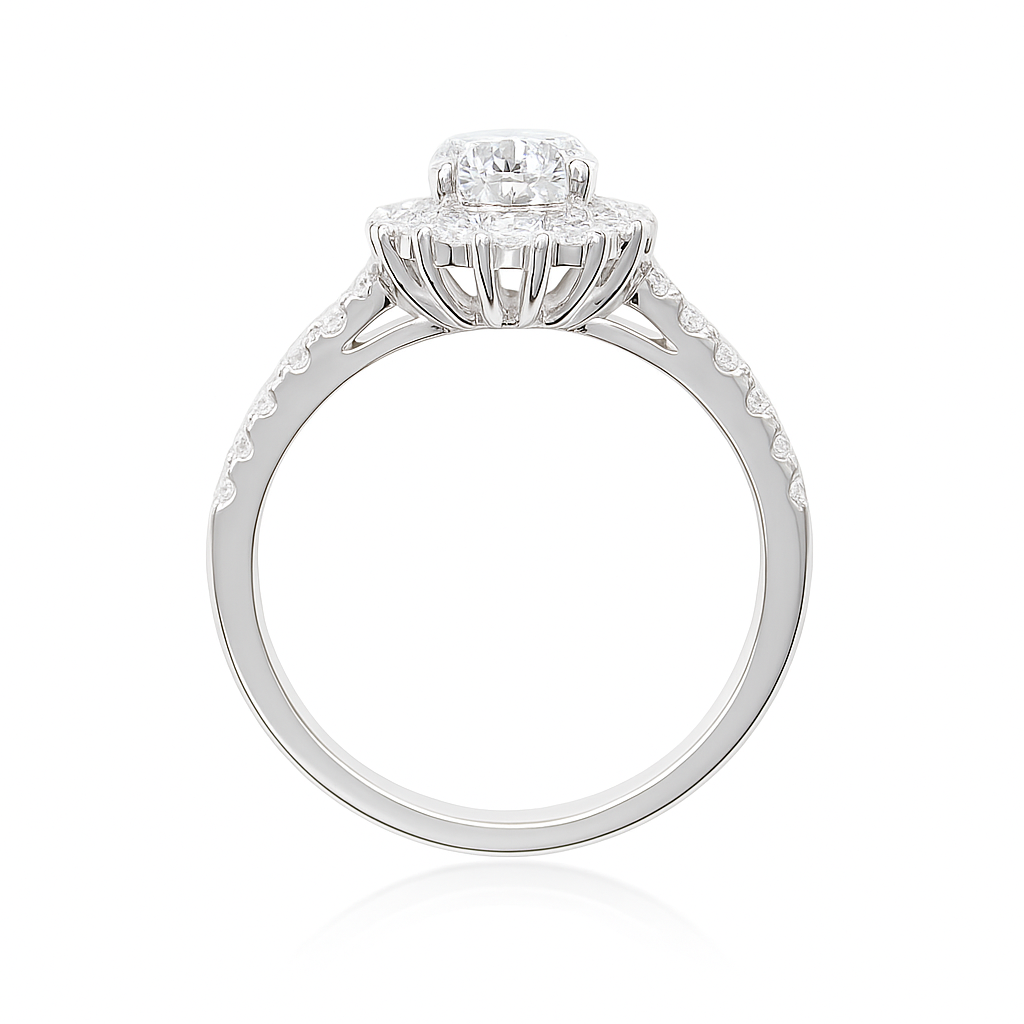 天然ダイヤモンドリング ほぼ無色 1.25ct SI1 オーバル 画像