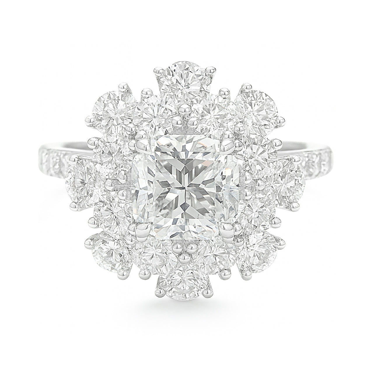 天然ダイヤモンドリング ほぼ無色 クッション SI1 1.07ct 映像