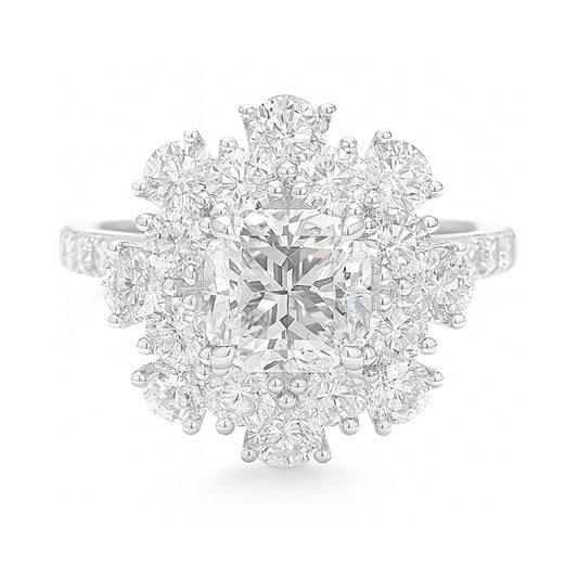 天然ダイヤモンドリング ほぼ無色 クッション SI1 1.07ct 映像