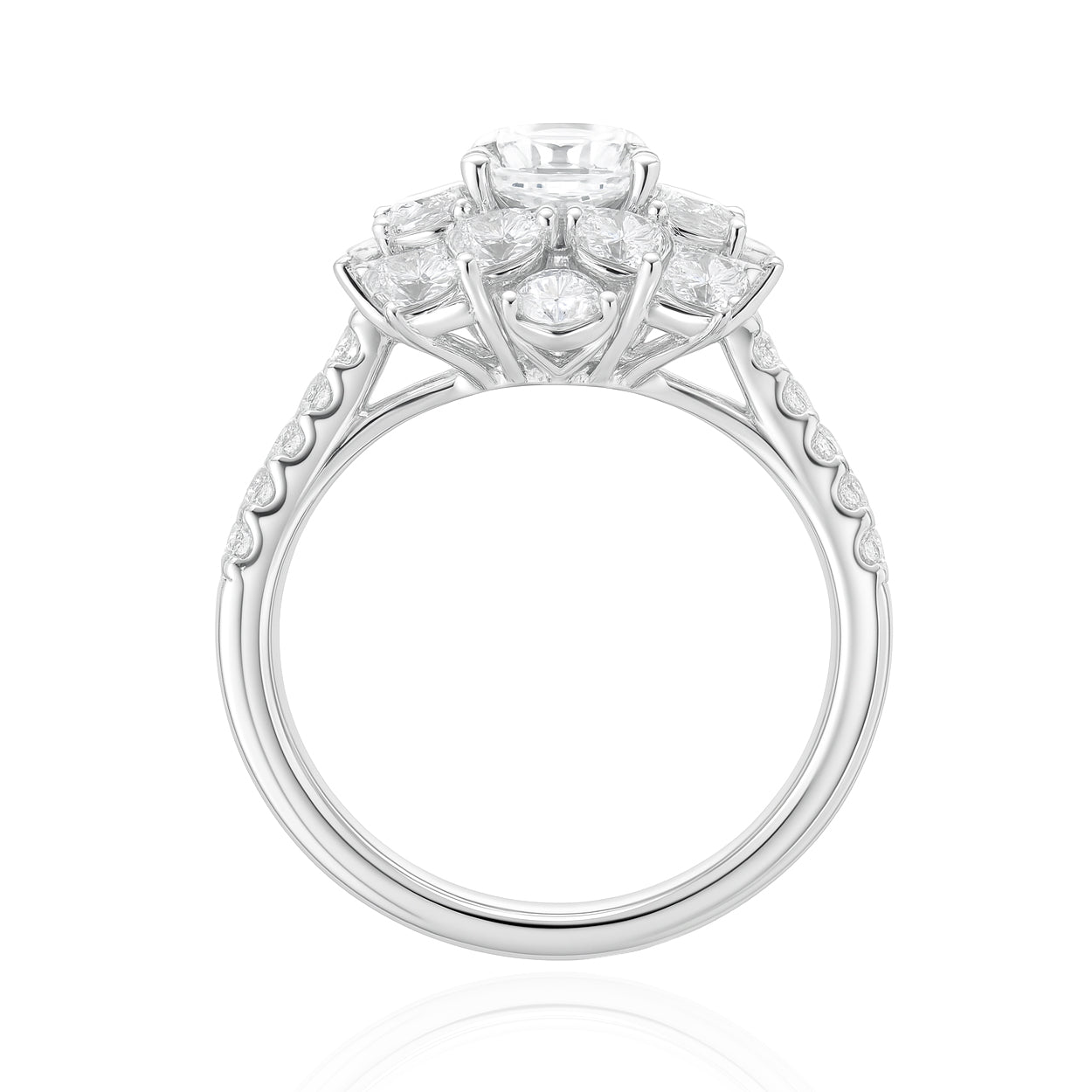 天然ダイヤモンドリング ほぼ無色 クッション SI1 1.07ct 横画像