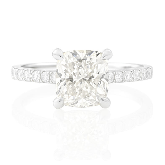 天然ダイヤモンドリング ほぼ無色 クッション VS2 1.86ct 画像