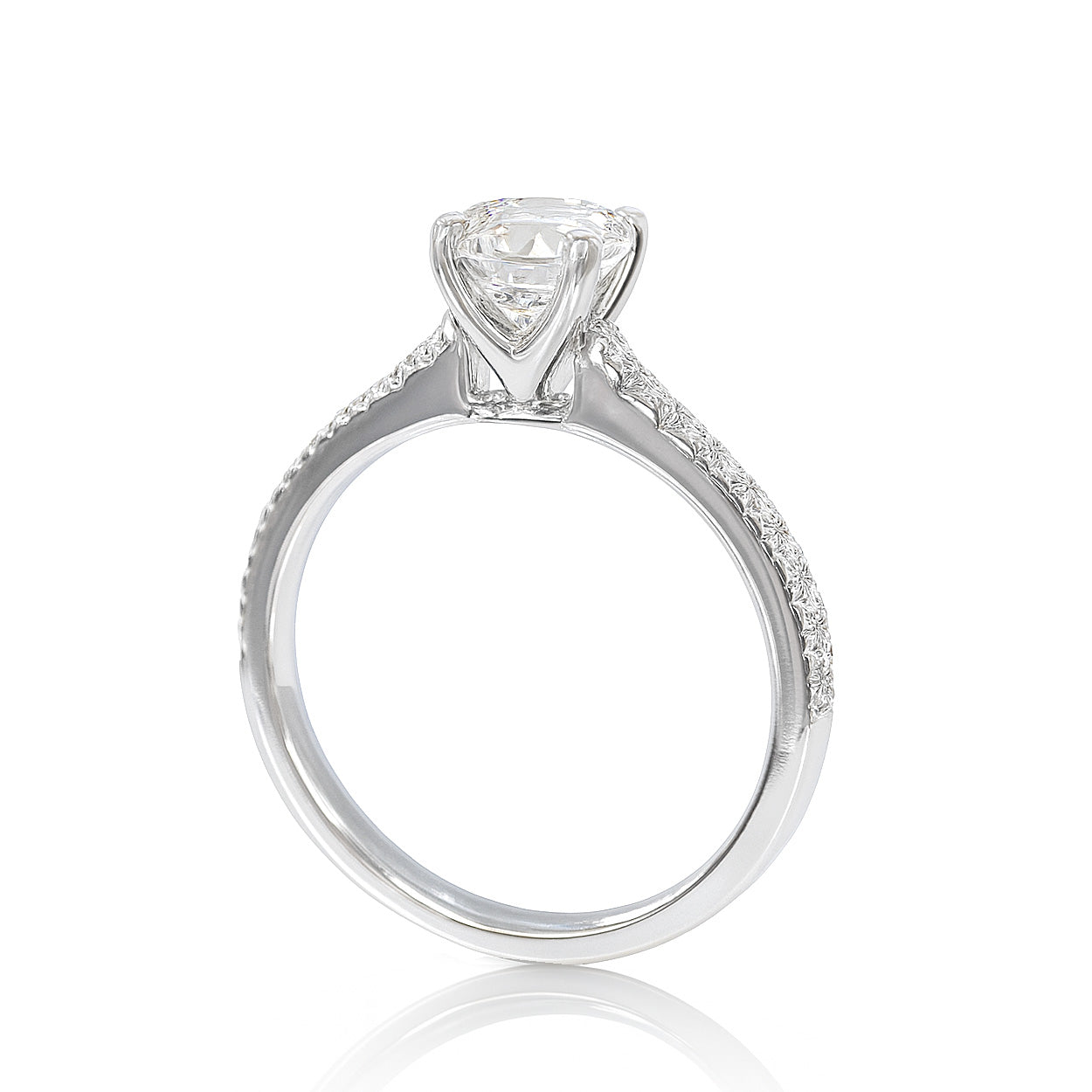 天然ダイヤモンドリング ほぼ無色 クッション VS2 1.86ct 横画像