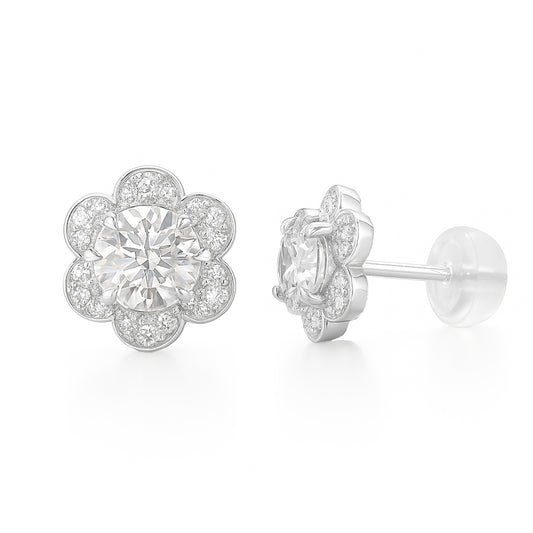 天然ダイヤモンドリング ほぼ無色 花柄 ラウンド 2.227ct 画像