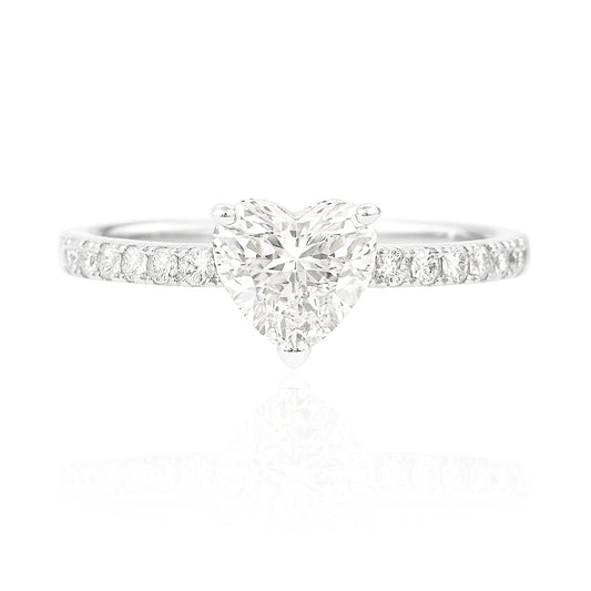 18K ほぼ無償G ダイヤモンドリング ハート - 0.726ct